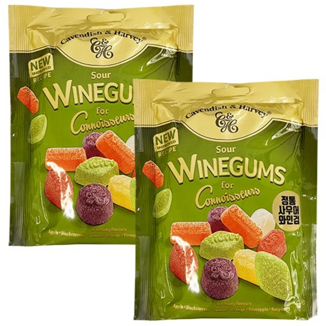 캐빈디쉬앤하비 오리지널 사우어 와인검 젤리, 180g, 2개 - 쿠팡