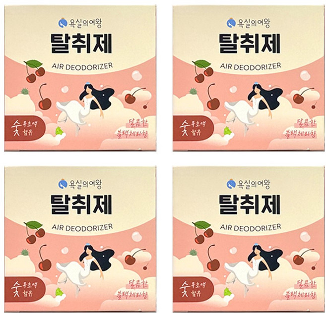 욕실의여왕 다목적 생활 탈취제 본품 블랙체리향, 230g, 4개