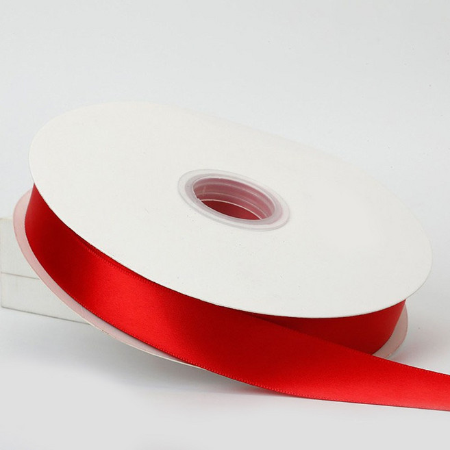 방구석상인 공단리본 대용량 선물 포장 리본 폭25mm 길이91m, 레드