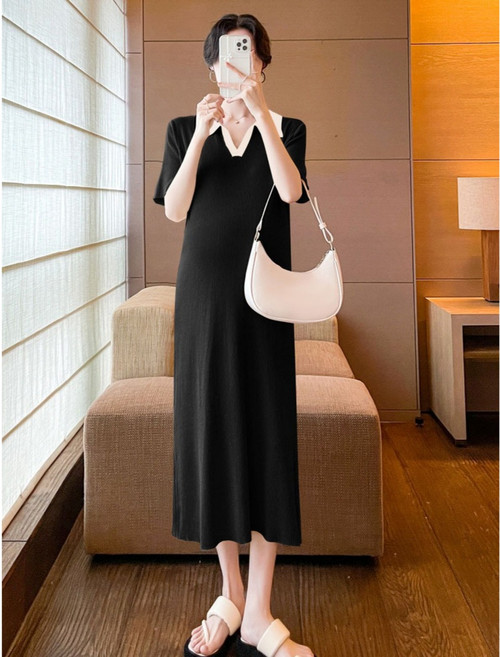 니트 단아 롱 원피스 임부복 평상복 두가지사이즈