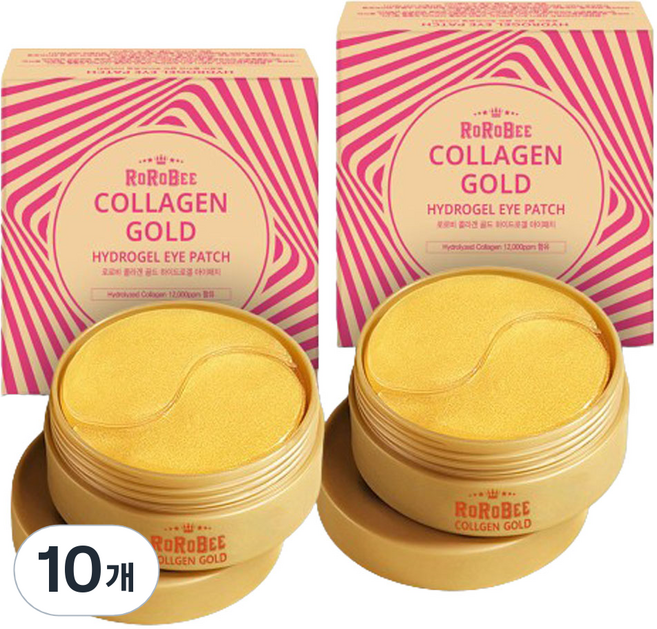 로로비 24k 골드 함유 하이드로겔 콜라겐 대형 아이패치, 60개입, 10개