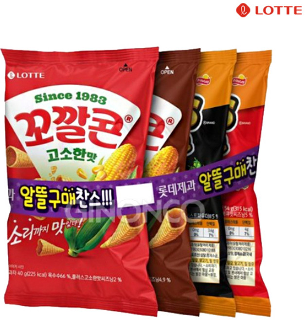 롯데 꼬깔콘 치토스 4번들 188g 봉지 과자 알뜰구매 인기스낵 간식, 1개