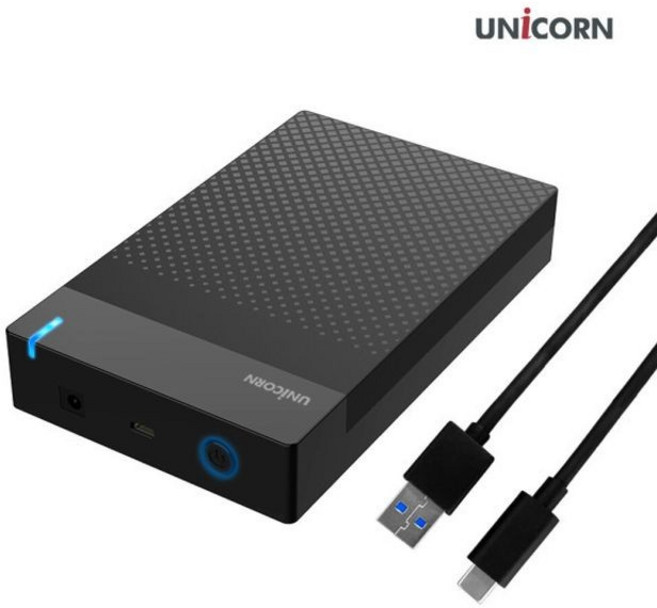 유니콘 USB3.1 C to A 유무선 외장하드케이스 3.5인치 원터치 슬라이드 조립 HDD-500V, 상세페이지 참조, 1개