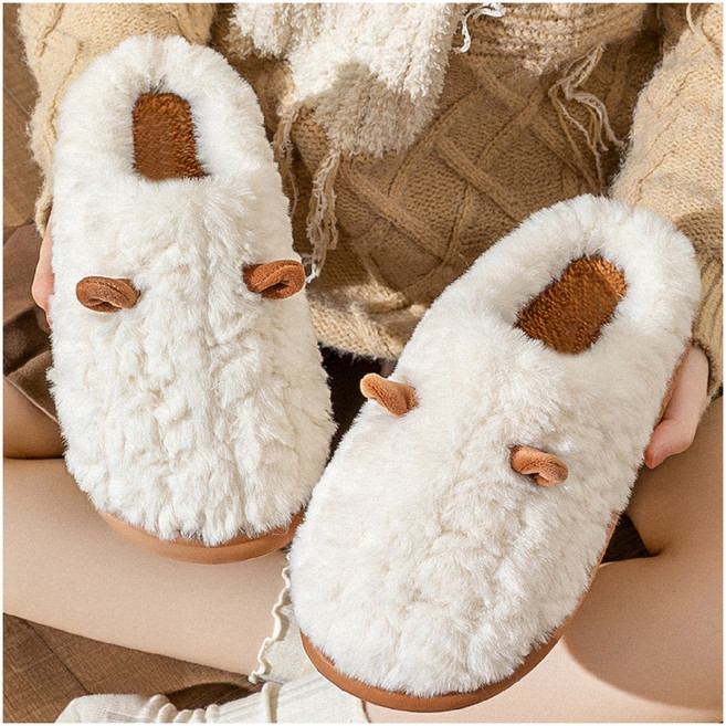 뽀글이 부클 방한 슬리퍼 양털 실내화 커플 겨울 털 슬리퍼