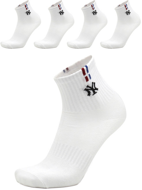 New York Yankees MLB 男性縫線中筒襪 5雙