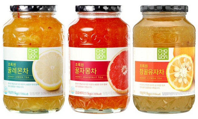 초록원 참꿀유자차 +꿀레몬차 +꿀자몽차 (3kg), 3kg, 1개, 1개입