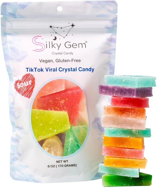 크리스탈 캔디 실키잼 170g 사워 바이트 틱톡캔디 Silky Gem, 1개 - 쿠팡