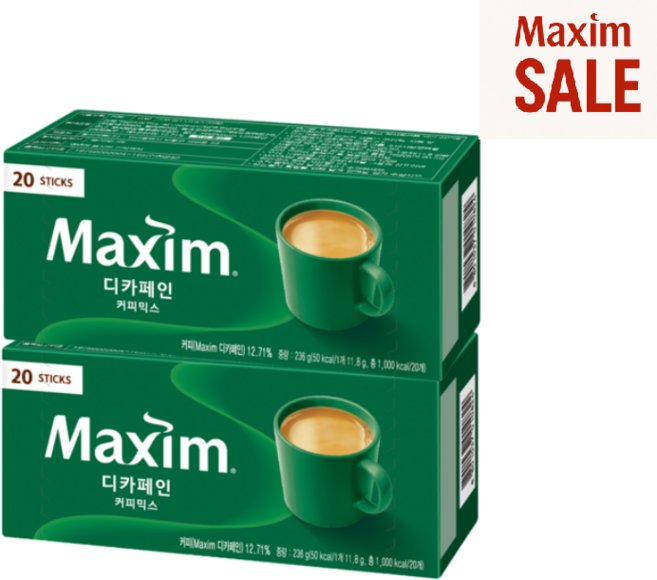 맥심 디카페인 커피믹스, 12g, 20개입, 1개