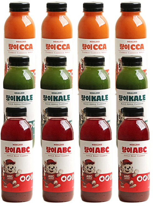 [밀투고] 랑이주스 클렌즈주스 ABC CCA KALE 350ml 3종, 12개