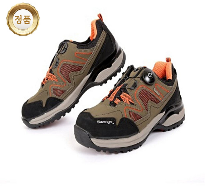 슈렉스 활동성 강조 카키&오렌지 단목 안전화 각반 포함 SR451