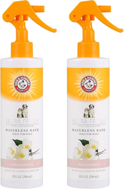 Arm&Hammer 강아지 드라이샴푸 296ml 2개 고양이 드라이샴푸 자스민 암앤헤머 울트라 프레시 워터리스 샴푸 - 쿠팡