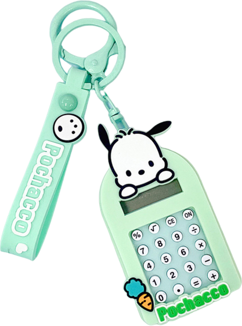 산리오 정품 미니계산기 키링 열쇠고리, 1개, 포차코mini