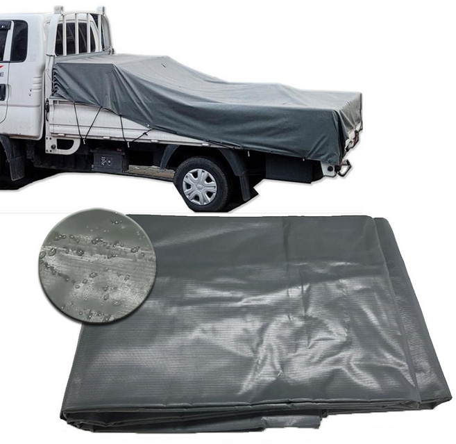 PVC 타포린 차호루 갑바 덮개 트럭 화물 포터 방수포, 회색 2.7x3.6m, 1개