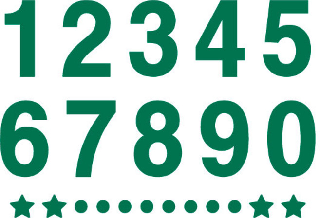 오피스왕국 숫자 스티커 높이 6.5cm 혼합숫자 호실 번호 분류 락커 메뉴판 가격표 금액수정 number6.5, 녹색