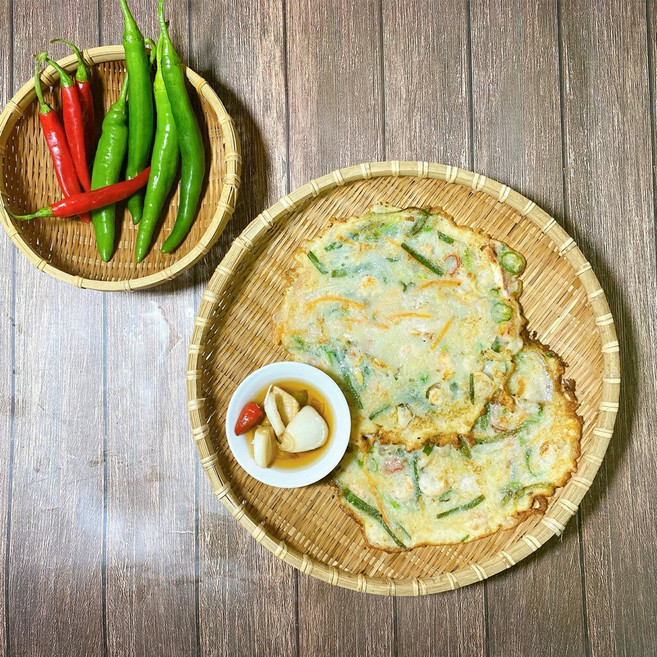 해물파전 밀키트 부추전 부침개 찌짐 해물파전 캠핑 요리 4인분, 1개, 1.2kg