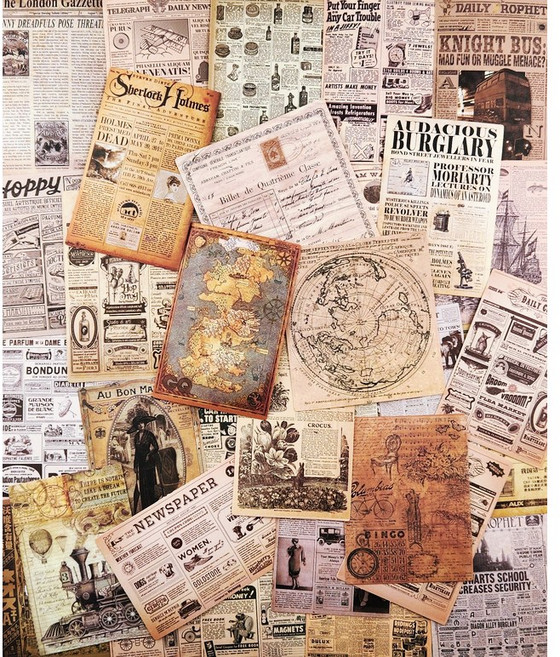 빈티지 다꾸스티커 세트 vol 75 신문 스크랩 다이어리꾸미기 레트로 페이퍼 감성 용품