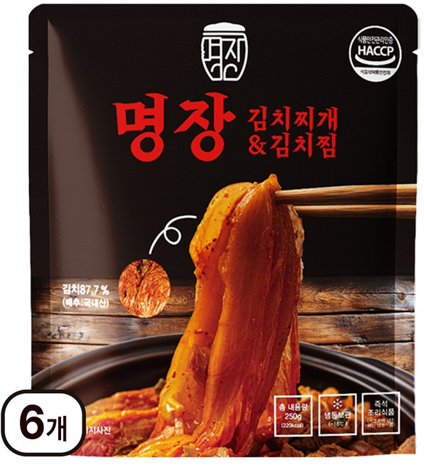 명장김치찌개&김치찜, 6개, 250g