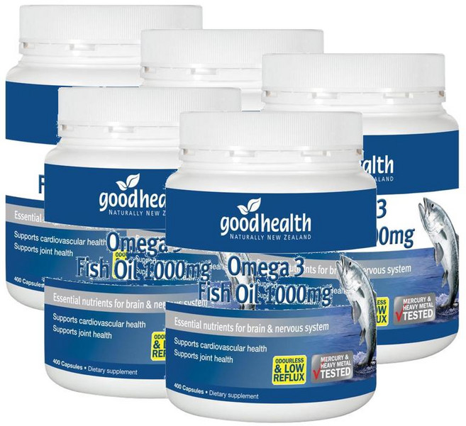 굿헬스 오메가3 피쉬오일 1000mg 캡슐 Good Health Omega 3 Fish Oil, 5개, 400정