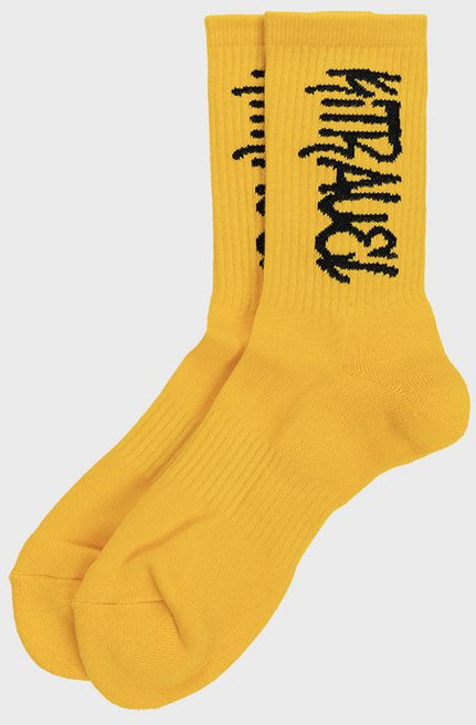 테온셀 키트래블 Graffiti logo sport socksYellow/Black