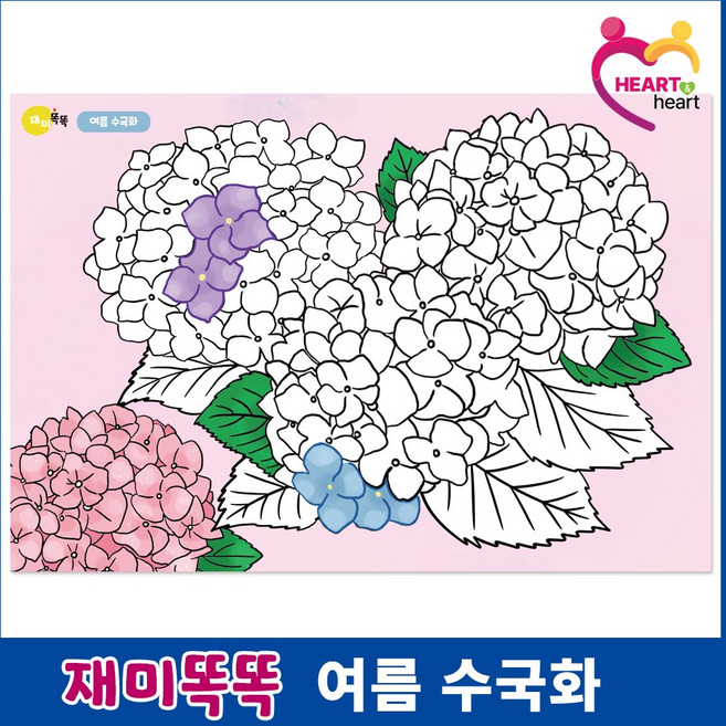 6월 여름 수국화 미술활동지, 1장