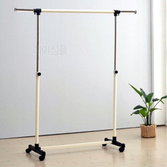 국산 강철일자옷걸이 1단 이동식 행거 스탠드행거 이동행거 매장행거 의류매장행거 튼튼한행거 수납행거