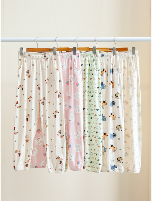 겨울 극세사 캐릭터 수면바지 밍크 윈터 압축 울트라밍크 여성용 잠옷 파자마 조거바지