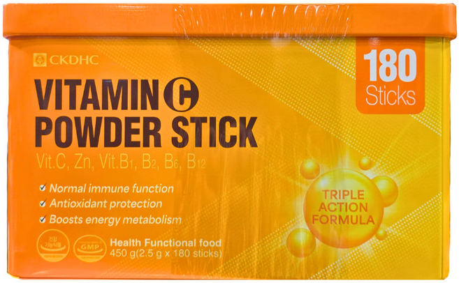 종근당 비타민C 분말스틱 180포 비타민 B1 B2 B6 아연 비타민씨 피로회복제, 450g, 1개