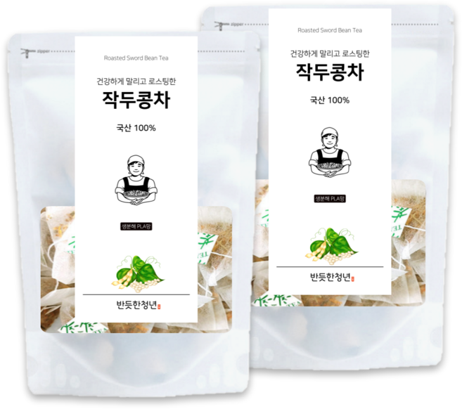 국산 볶은 작두콩차 생분해 티백 HACCP 인증, 1g, 2개, 30개입