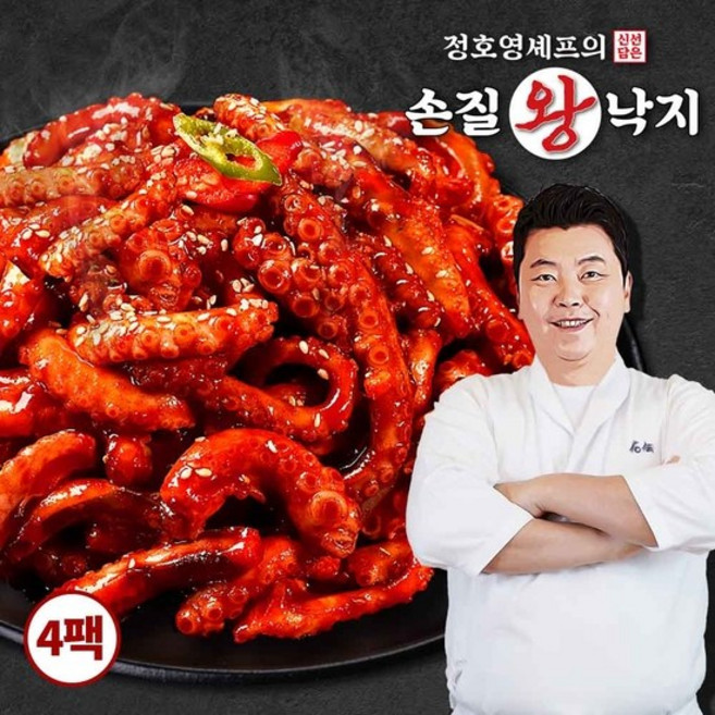 정호영셰프 신선담은 손질왕낙지 (+비법담은 볶음소스 50g x 4팩), 4개
