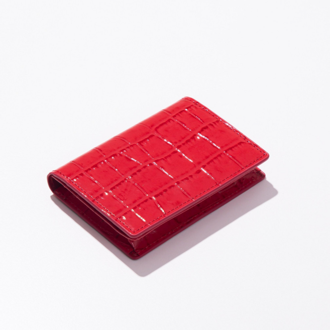진렌체 크로커다일 천연 소가죽 명함 카드 지갑