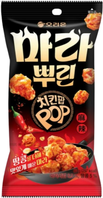 오리온 치킨팝 마라뿌린, 1개, 60g