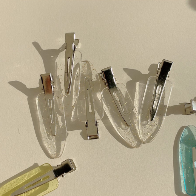 자국없는 헤어클립 메이크업 헤어스타일링 납작 컬러 집게핀 (7color)