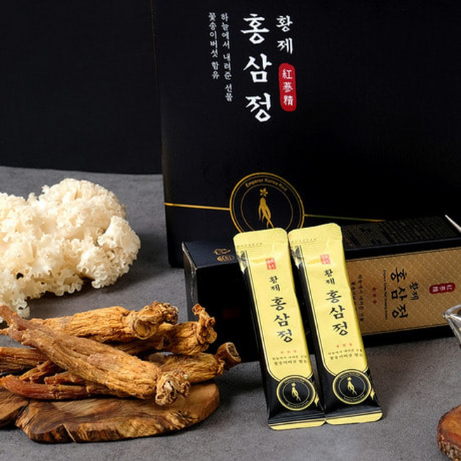 훤우 황제 홍삼정15gx60포+3포 6년근 진세노사이드 11mg 면역력에 좋은 꽃송이버섯 함유 홍삼정, 63개, 15ml