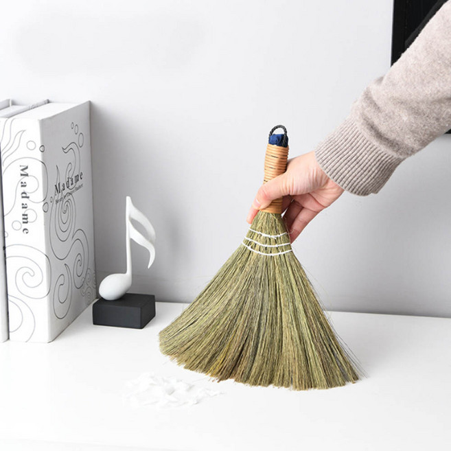 싸리빗자루 모시 싹쓰리 복 빗자루 싸리빗 싸리비 4종 미니 양철 쓰레받기, S, 화이트, 1개