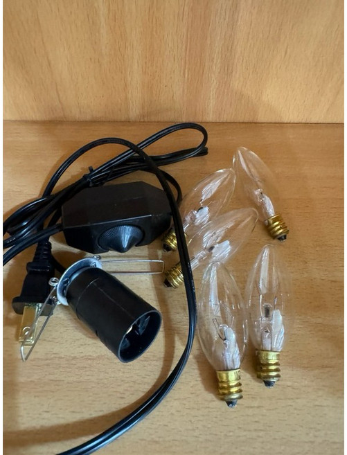鹽燈專用可調光開關電線 E12燈頭 附40W燈泡組, 可調光電線搭配40W*5, 1個