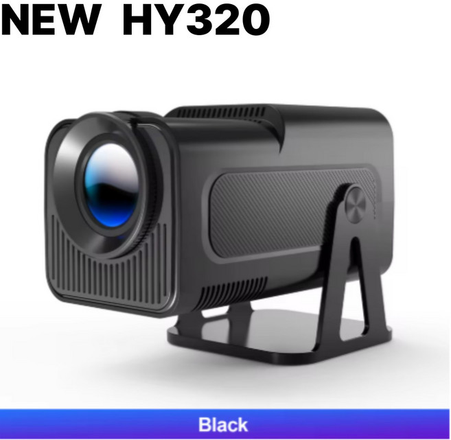 HARU DEAL NEW HY320 NTV 넷플릭스 공식 라이선스 프로젝터 1080P 500ANSI 프라임 비디오 유튜브 와이파이 BT5.2 휴대용 안드로이드 13 블랙