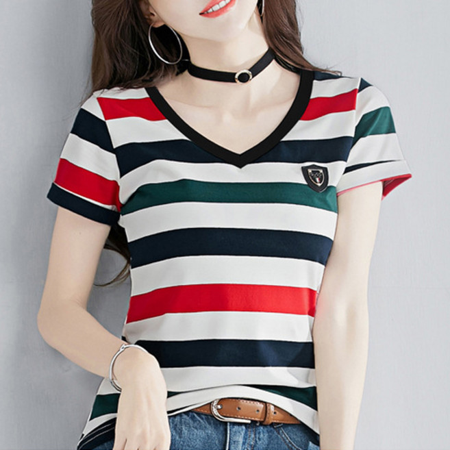 로렌미 셀튼 스트라이프 반팔티 S25SMT032501