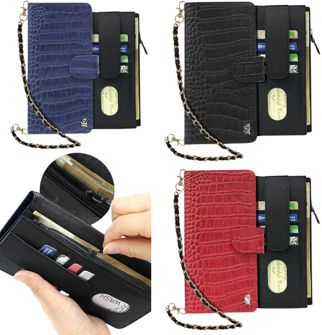 갤럭시S24 SM-S921N 스트랩제공 악어무늬 천연소가죽 (클래식에이징)여유있는 지폐공간과 내부지퍼 동전수납 카드수납 (어스내츄럴) 휴대폰 케이스