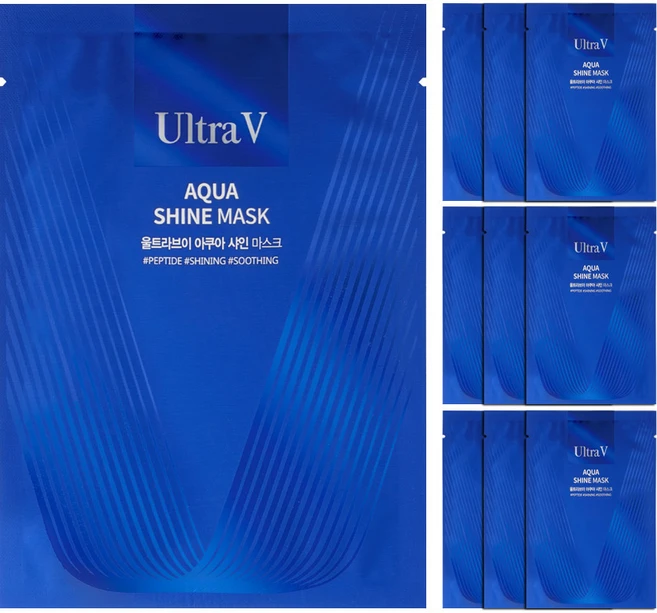 울트라브이 아쿠아 샤인 마스크팩, 1개, 10개입 - 쿠팡