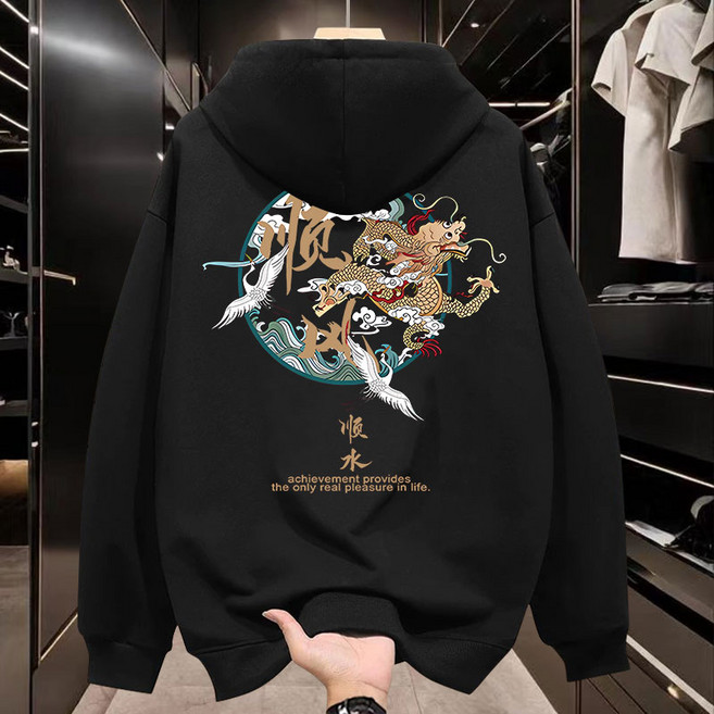 훌룰루 남자 오버핏 캐쥬얼 후드 맨투맨 패션트렌드 특이한프린팅 후드티 6007