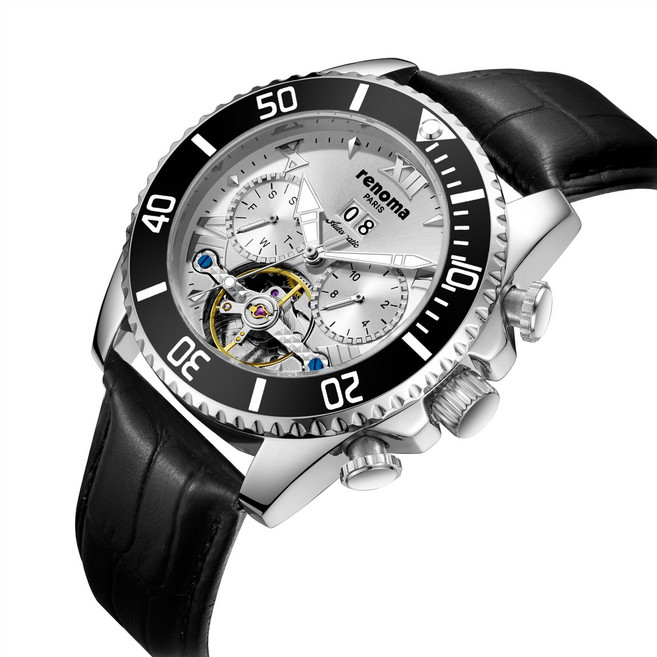 renoma 레노마 25SS 멀티펑션 오토매틱 남성 가죽시계 RE2502HM