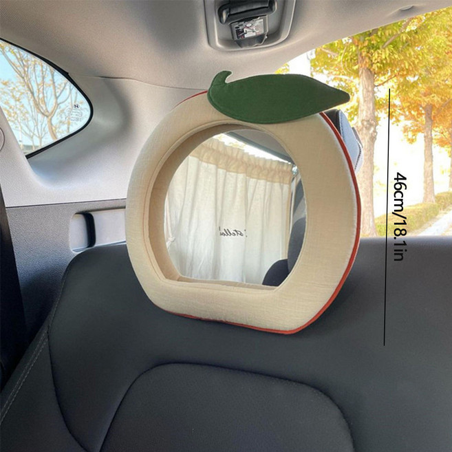 汽車寶寶後視鏡 車用掛式兒童後座鏡, 1個, 蘋果觀察鏡, 米色