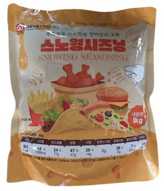 태원 스노윙씨즈닝 1kg 뿌링클 양념감자시즈닝, 1개