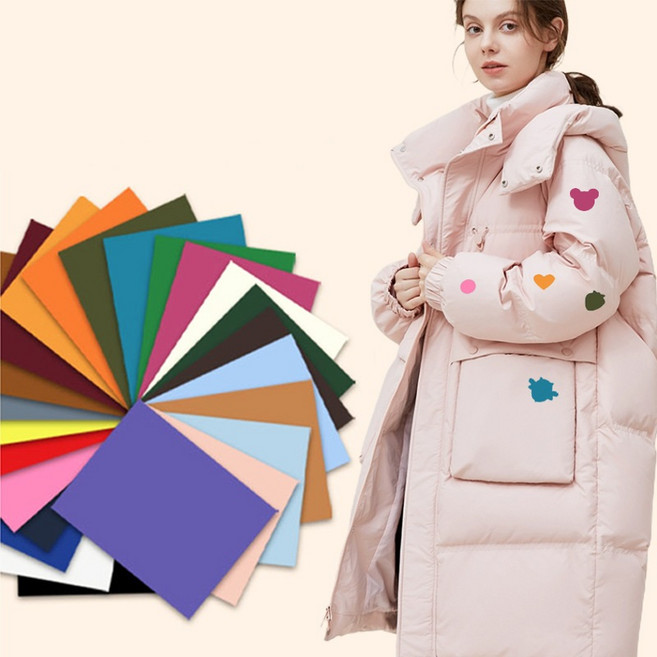 디자인 + 무지 패딩 자켓 접착식 수리 패치 옷 수선 구멍 패치 디자인 랜덤 텐트 수선패치 증정, 블랙, 1개