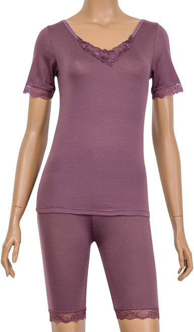 필굿웨어 여성 모달 3부 레이스 내의 상하의세트 4305S