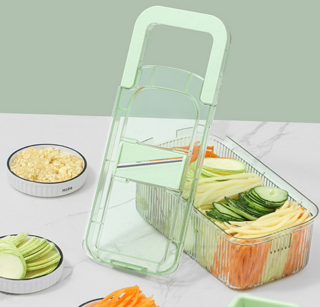 상덕 다용도 채칼 6종 채소 슬라이서 손보호 주방용, 1개, 연녹색