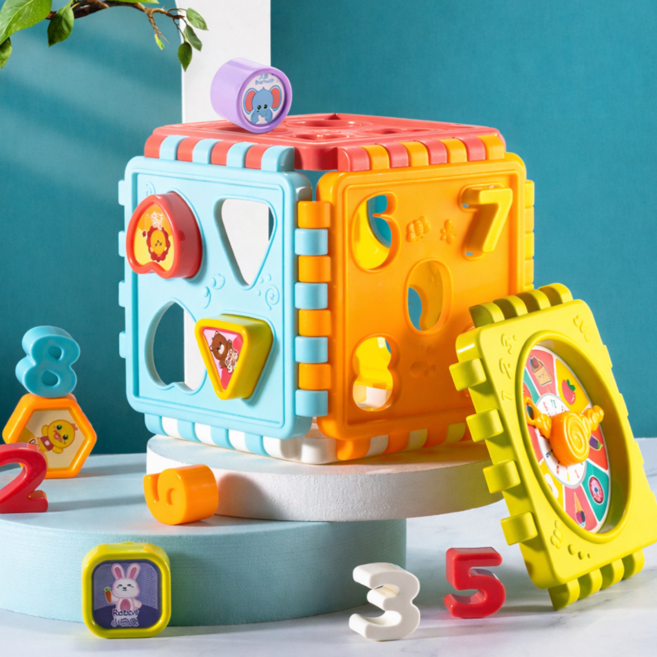 마미픽 감각발달 완구 6 in 1 변신큐브 에듀큐브, 1개, 혼합색상