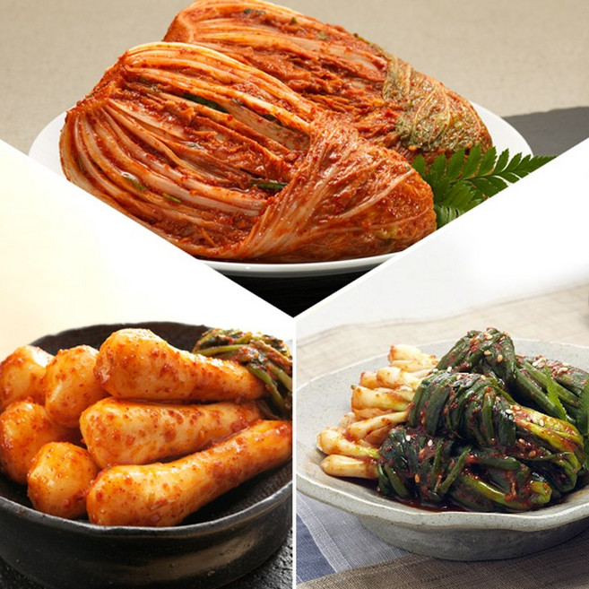 [한국농협김치]오색소반 포기김치3kg+총각김치2kg+파김치1kg, 1