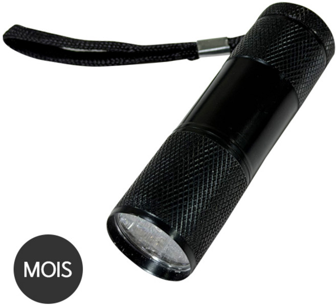 MOIS 휴대용 UV LED 자외선 랜턴 손전등, 1개, 블랙