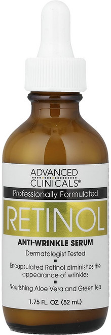 효과가좋습니다 Advanced Clinicals 레티놀 세럼 안티 링클 52 ml(1.75 fl oz) 고급영양제, Advanced Clinicals 레티놀 ..., 1개, 52ml